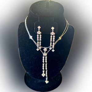 Glamorous Givenchy 4G Crystal Drop Necklace with matching earrings.